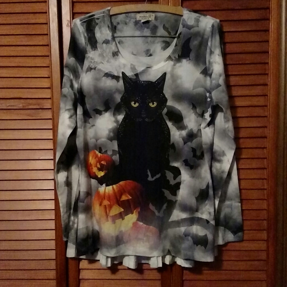 Black Cat Halloween Top
